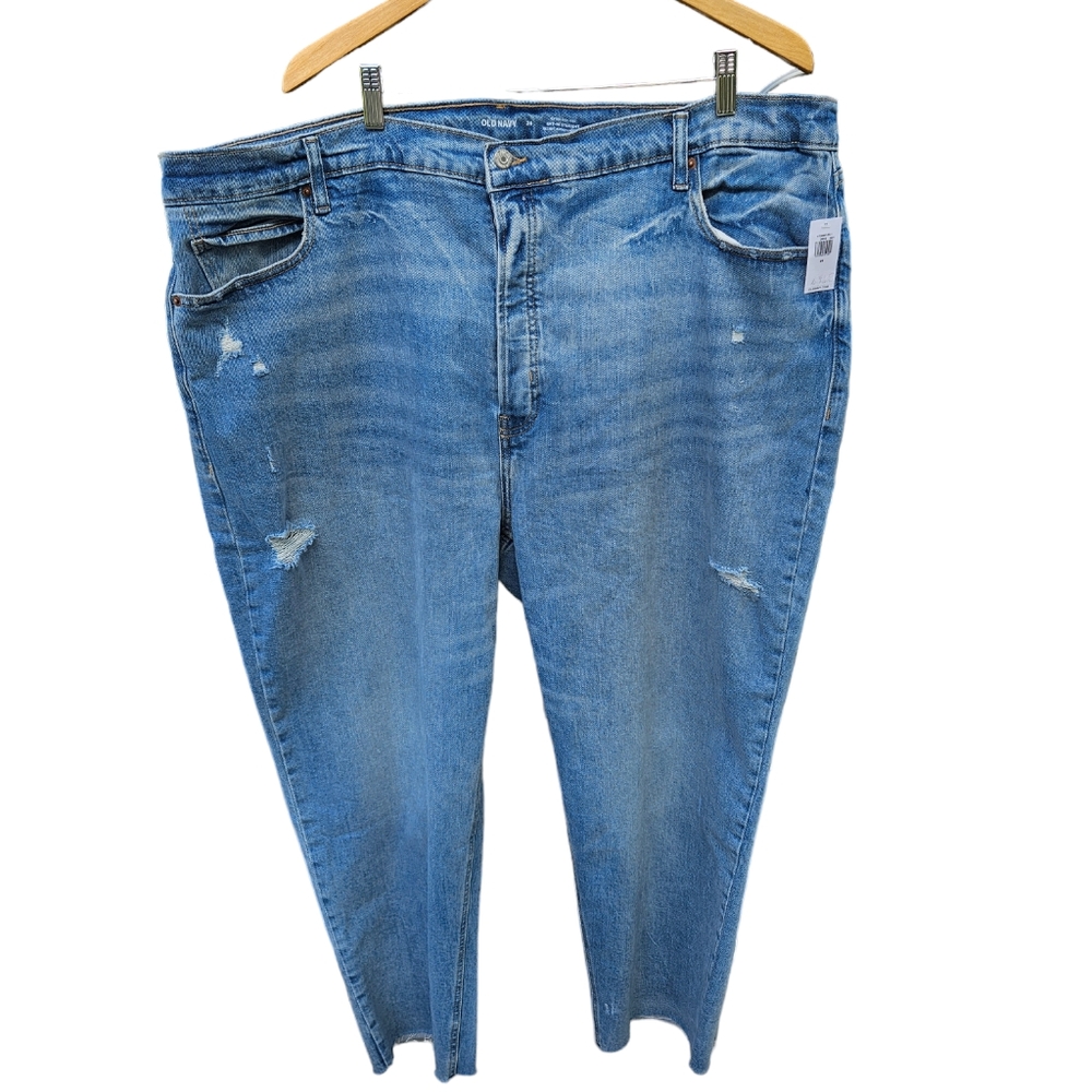 Old Navy Extra High Rise Sky-Hi Straight Cut Off Jeans Plus Size 26 Women Denim
